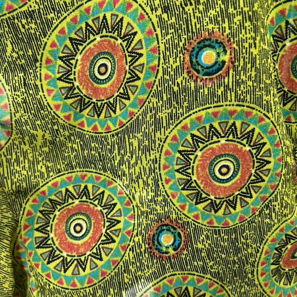 Iky & Me Flowy Mandala Cold Shoulder Ruffle Tie Up Top - Picture 7 of 16